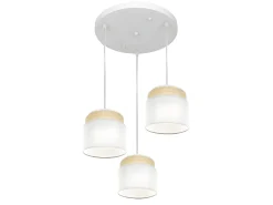 AKUNADECOR Plafon 3luces Modelo Kandy Natural/ Regulable Blanco