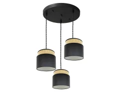 AKUNADECOR Plafon /natural 3 Colgantes Modelo Kandy Negro New