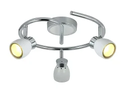 Hot AKUNADECOR Plafon Para Baño De 3 Focos Modelo Chacho -cromo Blanco