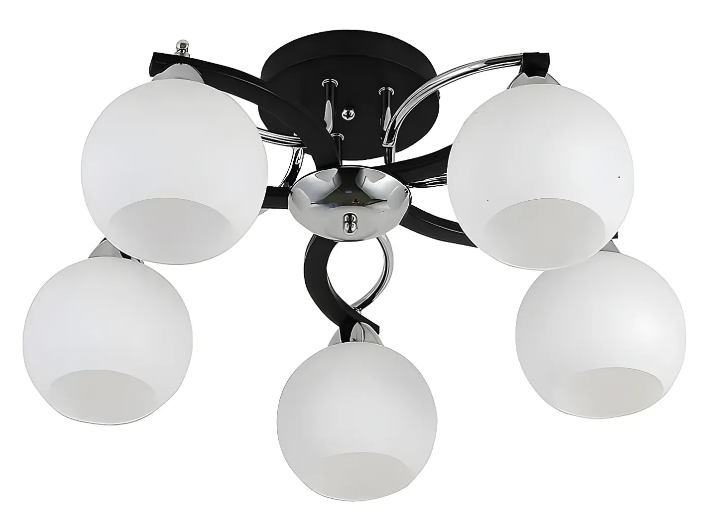 Online AKUNADECOR Plafon Pissis De 5 Luces Con Tulipa Blanca Negro