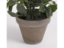Mobilibrico Planta Artificial-Planta artificial de Poliéster y terracota - Ø25 x 33 - - ROSEBUSH Blanco