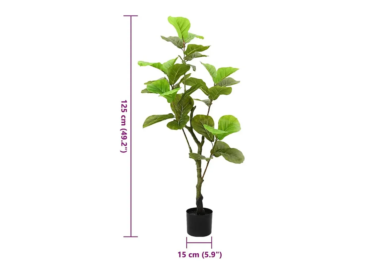 vidaxl Planta artificial Ficus 30 hojas 125 cm Verde