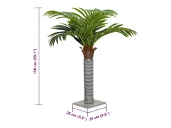 vidaxl Planta Artificial-Planta artificial Palmera 12 hojas 150 cm Verde