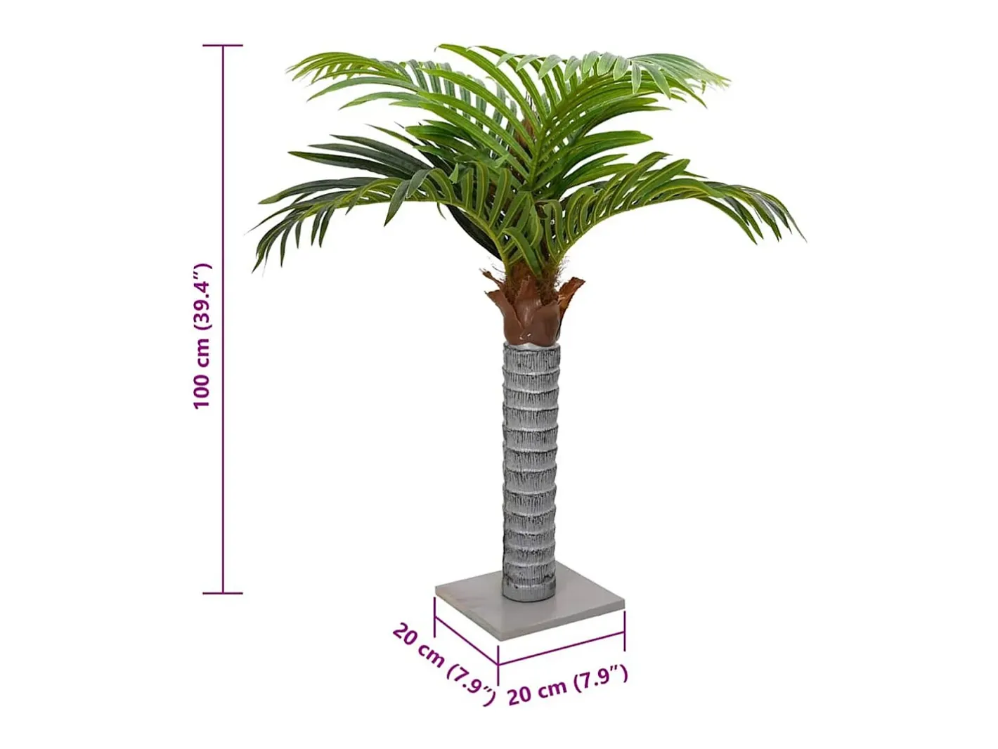 vidaxl Planta artificial Palmera 6 hojas 100 cm Verde Hot