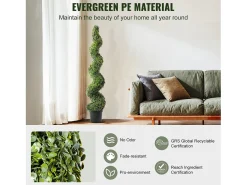Planta Artificial, SucceBuy 150 cm Boj Artificial Topiario, Resistente a los Rayos UV, Decoraci贸n para el Hogar, 2 Unidades Verde New