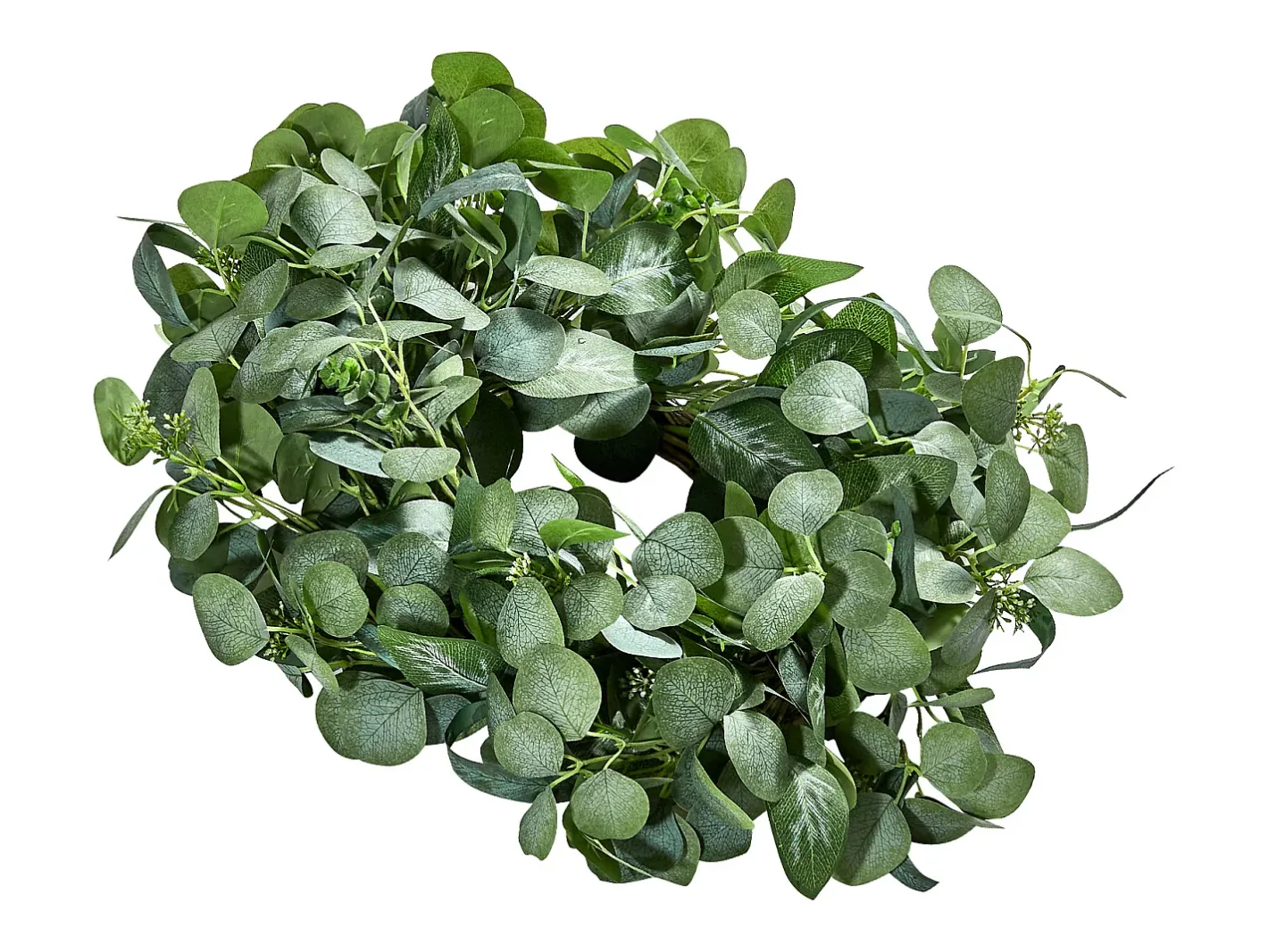Discount Planta Artificial, SucceBuy Corona Artificial de 66,04 cm, Hojas de Eucalipto , para todo el Año Verde
