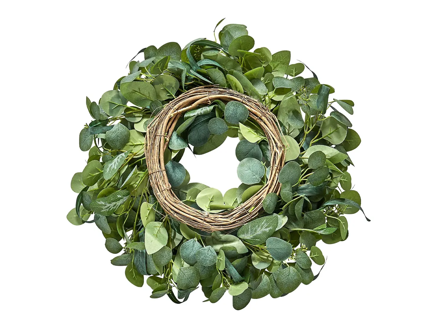 Discount Planta Artificial, SucceBuy Corona Artificial de 66,04 cm, Hojas de Eucalipto , para todo el Año Verde