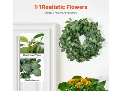 Discount Planta Artificial, SucceBuy Corona Artificial de 66,04 cm, Hojas de Eucalipto , para todo el Año Verde