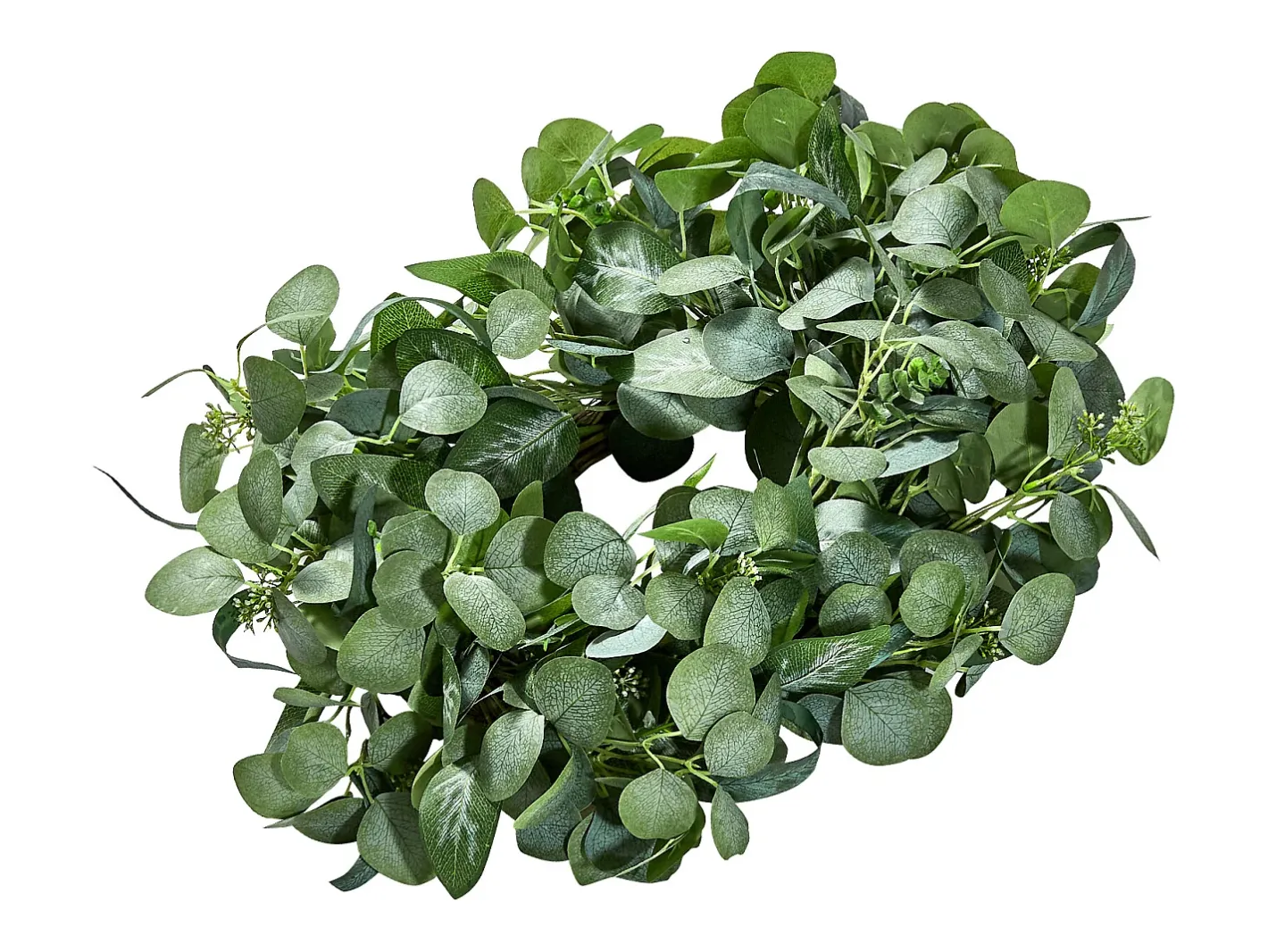 Discount Planta Artificial, SucceBuy Corona Artificial de 66,04 cm, Hojas de Eucalipto , para todo el Año Verde