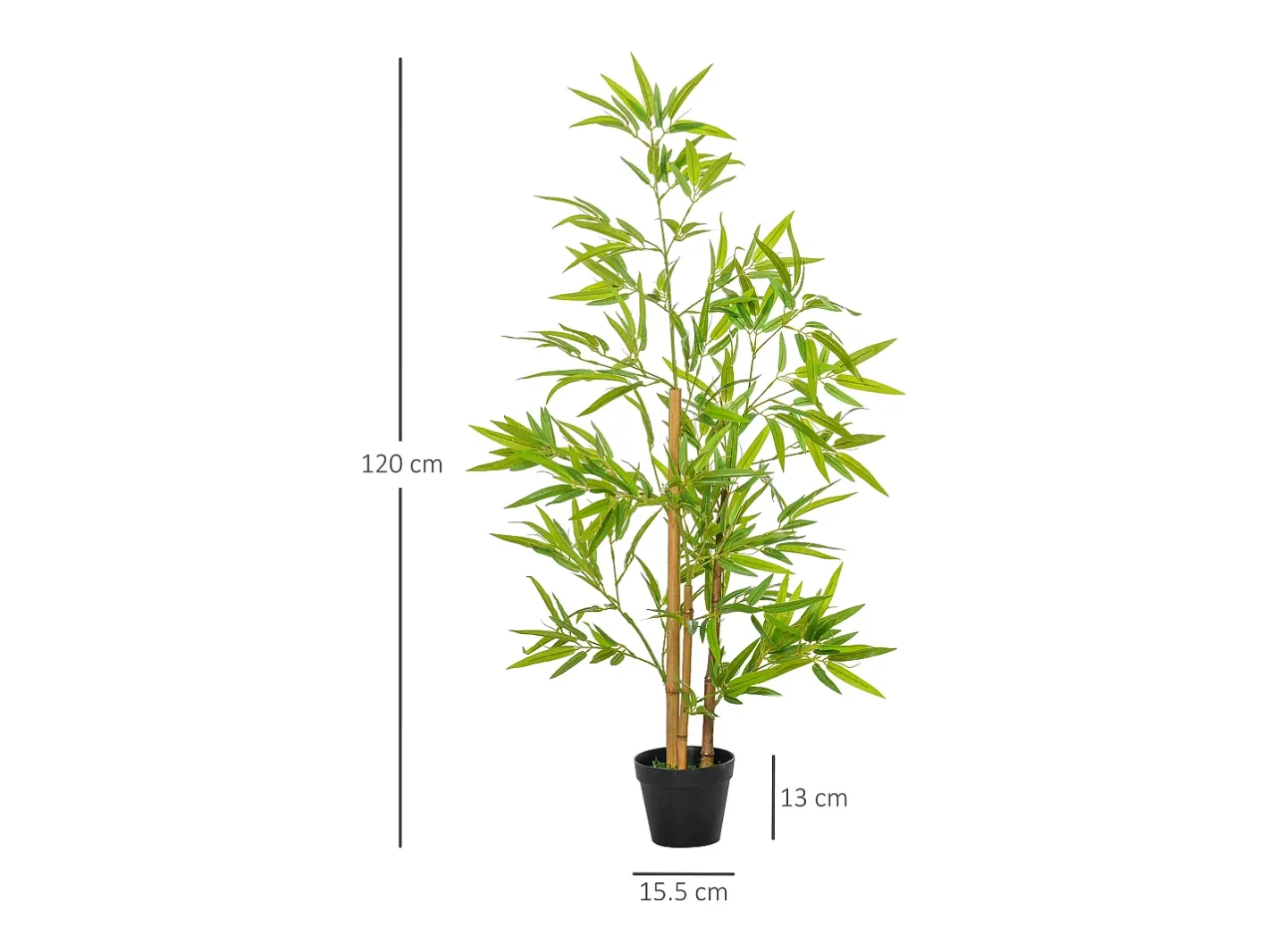 Sale Planta de bambú artificial de 120 cm con maceta decorativa (15,5 x 15,5 x 120 cm) Verde
