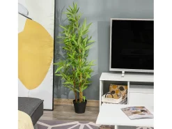 Sale Planta de bambú artificial de 120 cm con maceta decorativa (15,5 x 15,5 x 120 cm) Verde