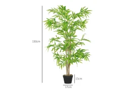 Planta de bambú artificial, 150 cm, con musgo artificial, plástico, (17x17x150 cm) Verde Hot