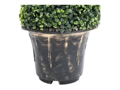 Planta Artificial-Planta de boj artificial en espiral con maceta de 59 cm Verde