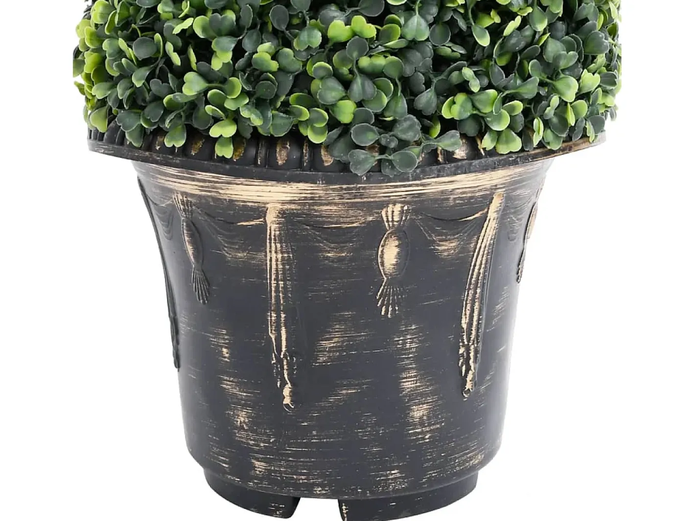 Planta de boj artificial en espiral con maceta de 89 cm Verde Sale