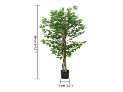 Planta Artificial-Planta ficus artificial 788 hojas 120 cm Verde
