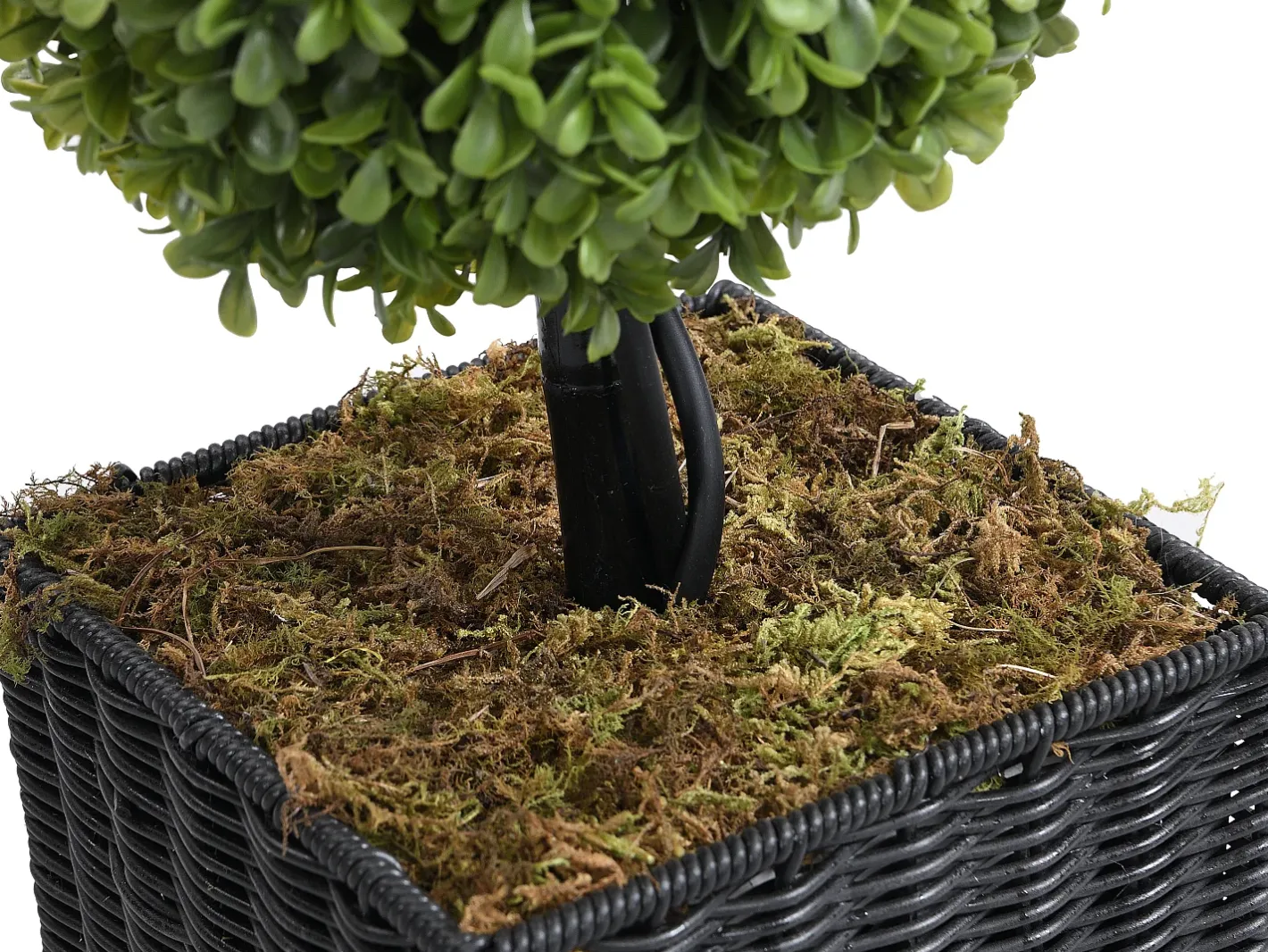 OZAIA Planta Artificial-Planta, árbol, arbusto artificial Boj 3 bolas - Alt. 90 x D. 18 cm - -PILANA Verde