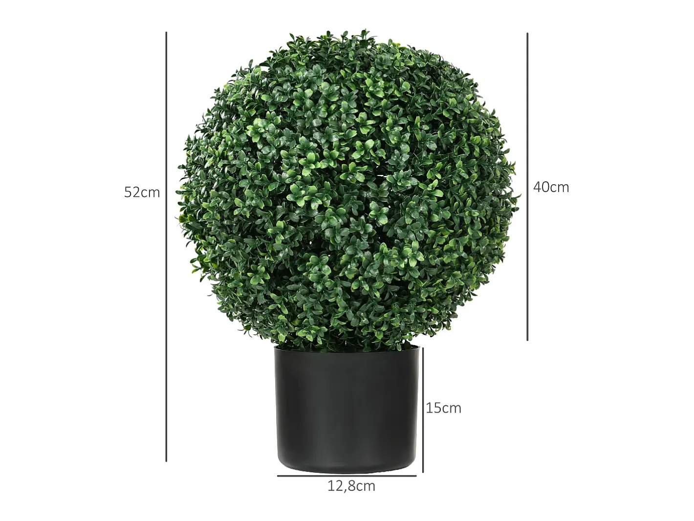 Planta Artificial-Plantas artificiales de boj en maceta, 2 piezas, resistentes a los rayos UV, color (40x40x52 cm) Verde