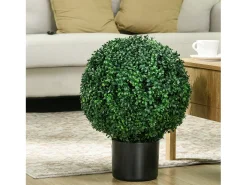 Planta Artificial-Plantas artificiales de boj en maceta, 2 piezas, resistentes a los rayos UV, color (40x40x52 cm) Verde