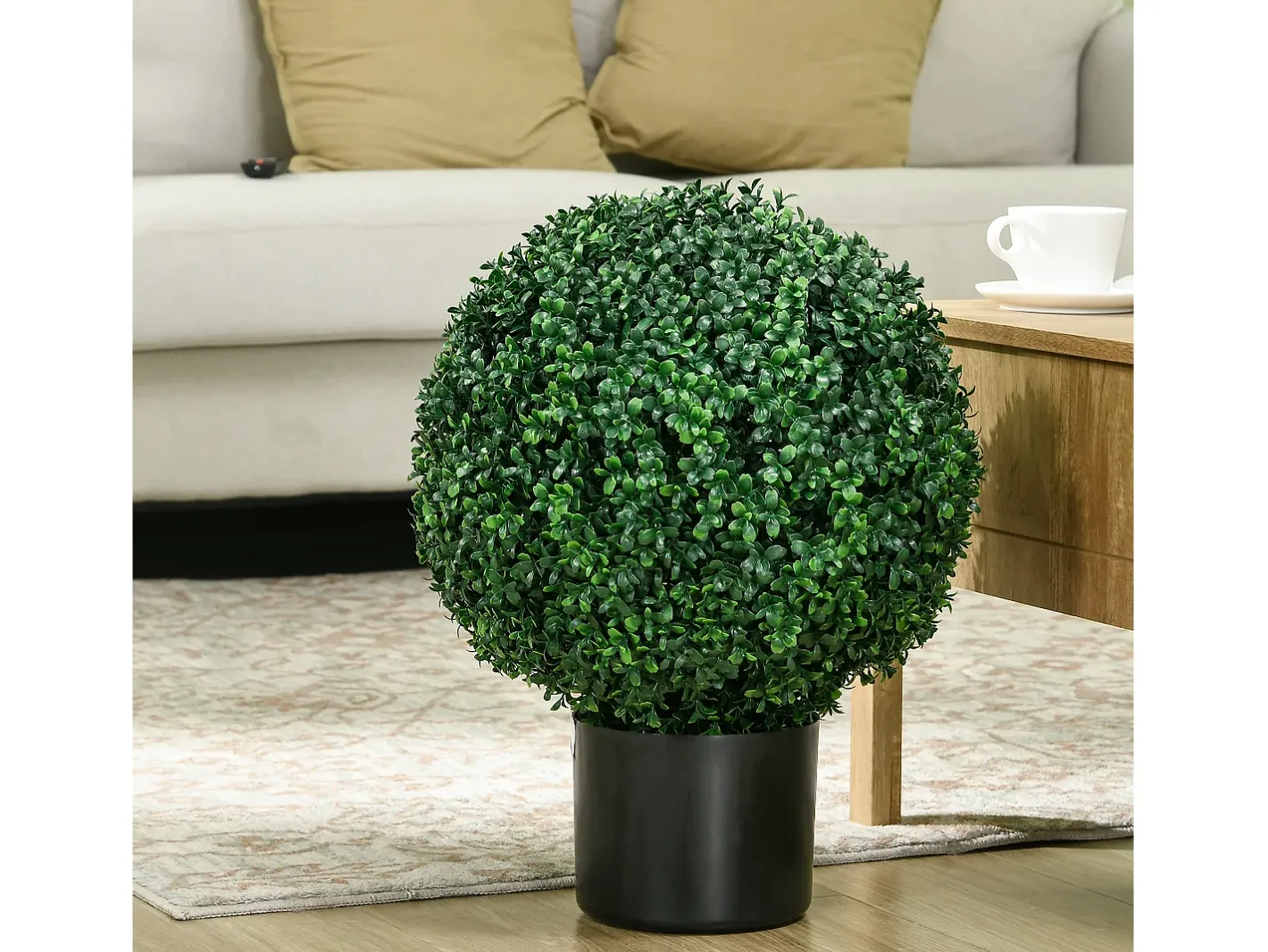 Planta Artificial-Plantas artificiales de boj en maceta, 2 piezas, resistentes a los rayos UV, color (40x40x52 cm) Verde