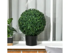 Planta Artificial-Plantas artificiales de boj en maceta, 2 piezas, resistentes a los rayos UV, color (40x40x52 cm) Verde