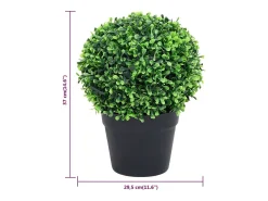 Plantas artificiales de boj (2 unidades, con macetas, bola , 37 cm) Verde Discount