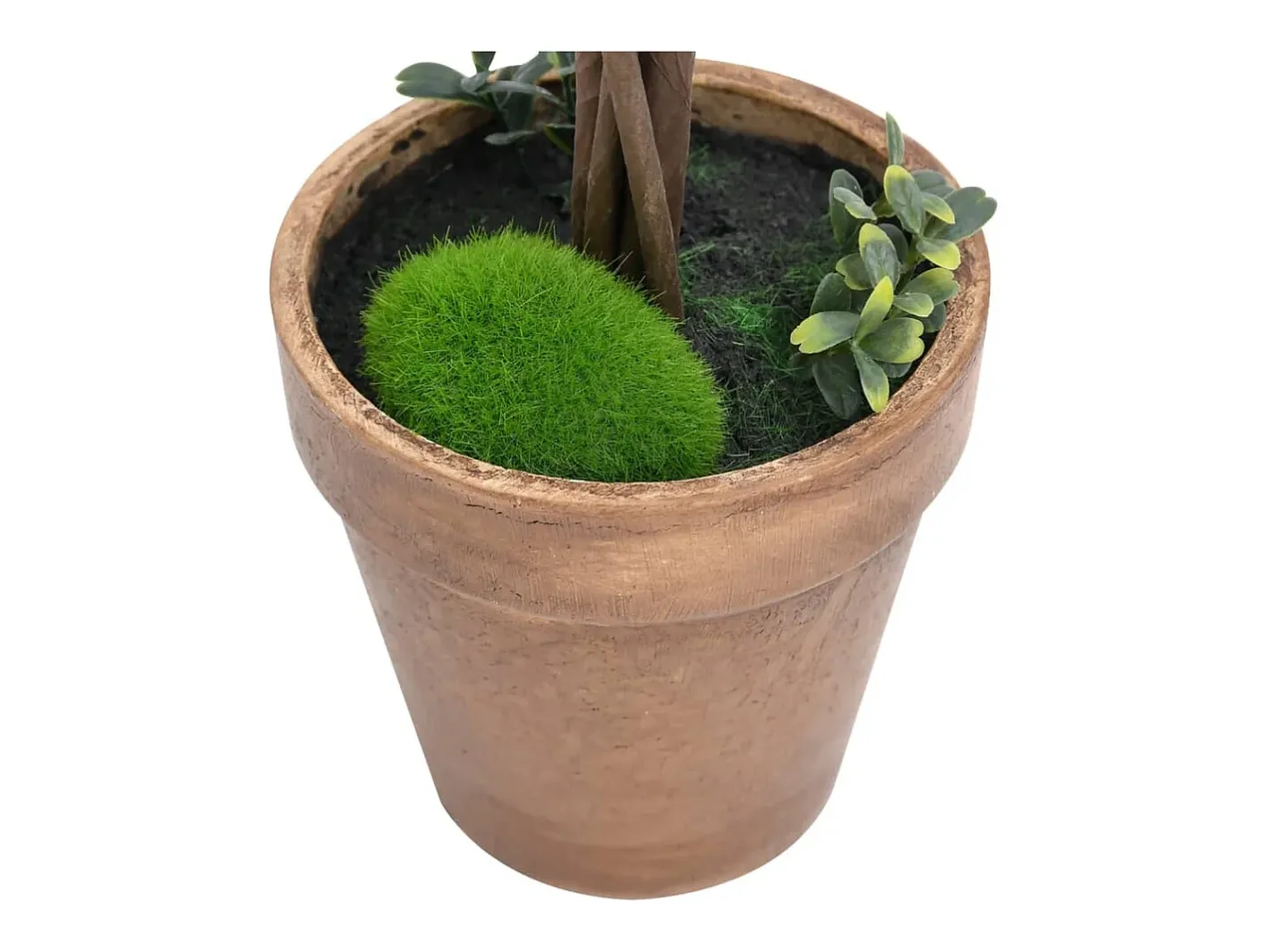 Planta Artificial-Plantas de boj artificial 2 uds forma bola maceta 33 cm ES903187 Verde