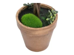 Planta Artificial-Plantas de Boj Artificiales 2 piezas con Macetas Bola 56 cm Verde