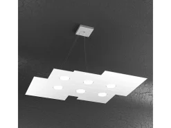 Outlet Plate Sospensione 6 Luci Bianco Blanco