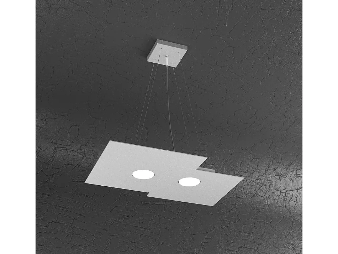 Plate Sospensione 2 Luci Grigio Gris Hot