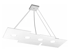 Online Plate Sospensione 4 Luci Rettangolare Bianco Blanco