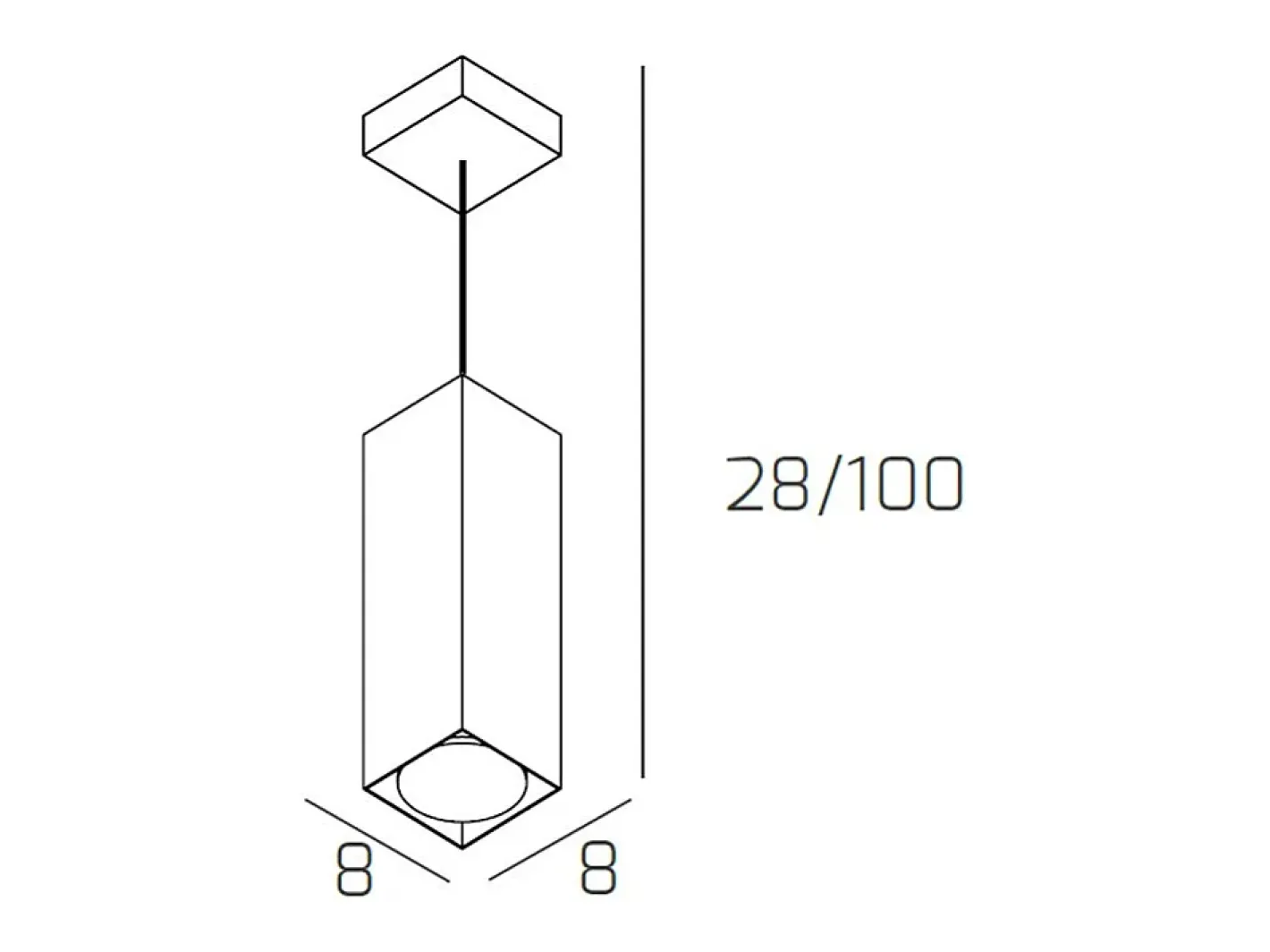 Lámpara Suspendida-Plate Sospensione Tubo H.25 1 Luce Sabbia Marru00f3n
