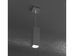 Plate Sospensione Tubo H.25 1 Luce Grigio Antracite Gris Outlet