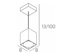 Plate Sospensione Tubo H.10 1 Luce Grigio Antracite Gris Hot
