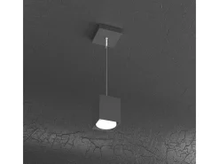 Plate Sospensione Tubo H.10 1 Luce Grigio Antracite Gris Hot