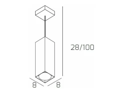 Sale Plate Sospensione Tubo H.25 1 Luce Bianco Blanco