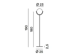 Hot Platón - Lámpara de pie LED regulable de 30 W, 3000 K, 2968 lm, 190 cm de alto, interruptor de pedal de encendido/apagado - Perenz - Blanco