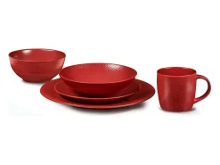 MEDARD DE NOBLAT Plato de Ensalada y Pasta Stone Rouge 19 cm (Lote de 6) Rojo Outlet