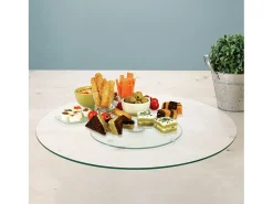 The Home Deco Factory Plato giratorio de cristal de 45 cm Transparente New