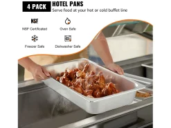 Clearance Plato, SucceBuy - Sartén Vaporera de Acero Inoxidable de 10,1 CM de Profundidad con Tapa, 13 L, Antiatasco, Paquete de 4