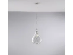 Lámpara Suspendida-Pluvia Lámpara de suspensión de hierro con cristal pyrex 1 luz 142 Ø20 BL264-S1-TR Transparente