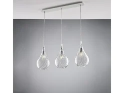 Hot Pluvia Riel de hierro con cristal pyrex 3 luces L.75 X 10 BL264-BIN3-TR Transparente