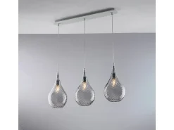 Pluvia Riel de hierro con cristal pyrex 3 luces L.75 X 10 BL264-BIN3-GR Gris Clearance