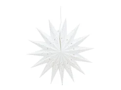 ebuy24 Poinsettia Lindvallen con colgante de papel claro Ø51cm . Blanco Discount
