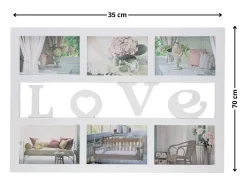 Marco Para Fotos-Portafotos múltiple Love 6 fotos 33x48x1,8 cm Blanco