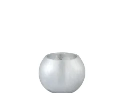 J-Line Portavelas Y Vela-Portavelas bola de vidrio 15x15x11.5 cm Plateado