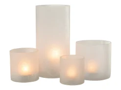 Online J-Line Portavelas cilindro agrietado cristal helado extra Alt. 29 Blanco