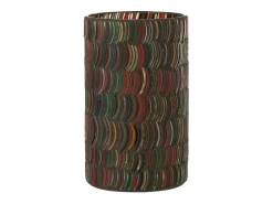 J-Line Portavelas Y Vela-Portavelas curvo de vidrio 12.5x12.5x23 cm Multicolor