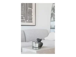 Outlet ebuy24 Portavelas de metal y cristal 12 x 15 cm Negro