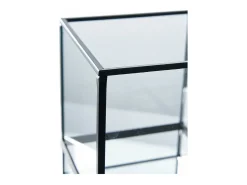 Outlet ebuy24 Portavelas de metal y cristal 12 x 15 cm Negro