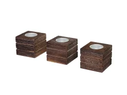 Clearance MCW Portavelas de té Tolve (set de 3), marrón Marru00f3n